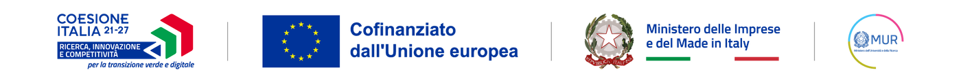 Coesione Italia 21-27, co-funded by the European Union, Ministero delle Imprese e del Made in Italy, and Ministero dell'Universita e della Ricerca